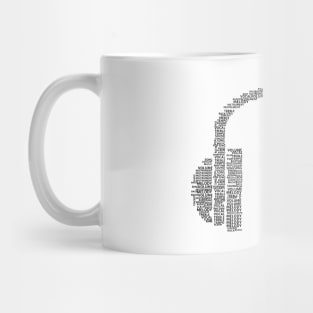 Word Cloud Head Phones Mug